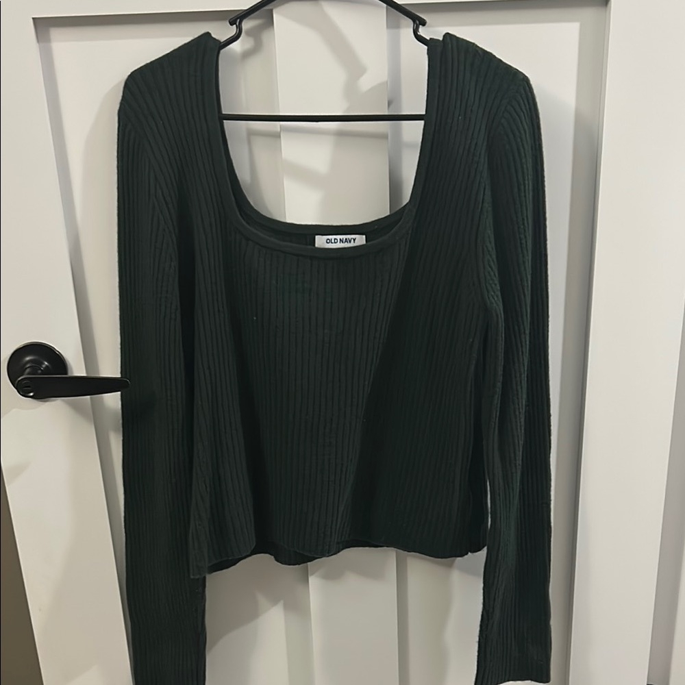 Old Navy Women's Dark Green Ribbed Top